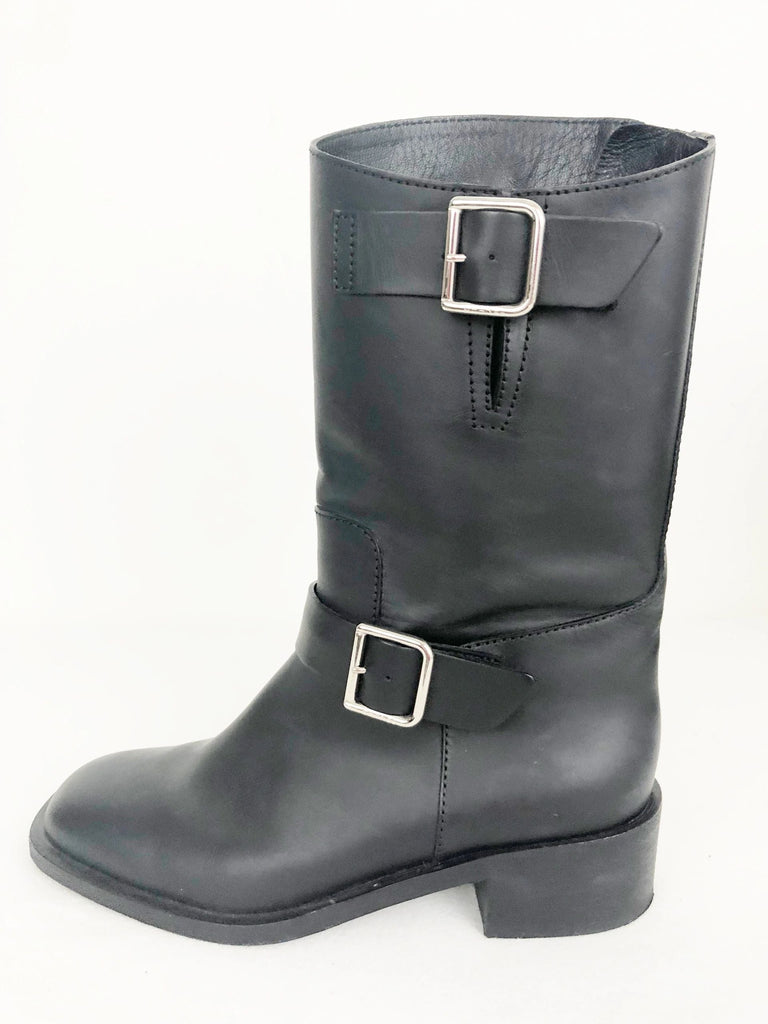 Chanel Moto Buckle Boots Size 37.5 It (7.5 Us) – KMK Luxury