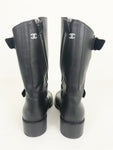 Chanel Moto Buckle Boots Size 7