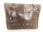 Vintage Chanel Brown Leather Tote
