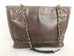 Vintage Chanel Brown Leather Tote