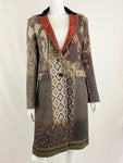 Etro Wool Coat W/ Velvet Collar Size Medium