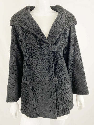 Vintage Broadtail Fur Coat Size Large