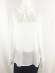 NEW Lafayette 148 Ruffle Edge Blouse Size Large W/Tags