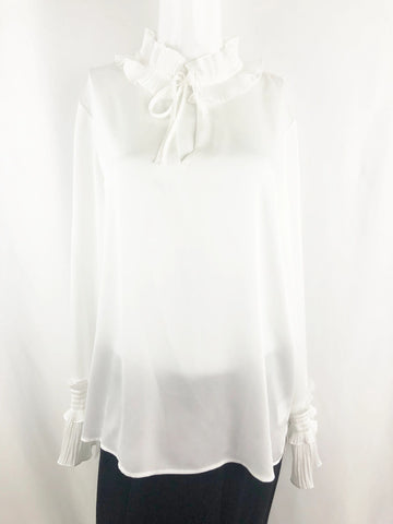 NEW Lafayette 148 Ruffle Edge Blouse Size Large W/Tags