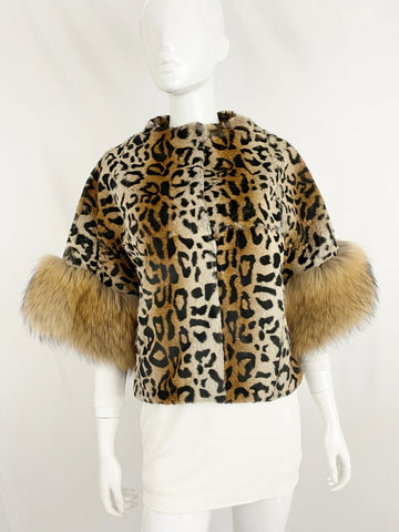 Linda Richards Rabbit With Fur Trim Jacket Size Small