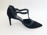 Rene Caovilla Suede T-Strap Pump Size 35 It (5 Us)