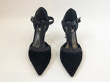 Rene Caovilla Suede T-Strap Pump Size 35 It (5 Us)
