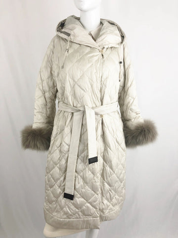 S Max Mara Quilted Reversible Coat With 2 Belts/Cuffs Size 10