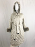 S Max Mara Quilted Reversible Coat With 2 Belts/Cuffs Size 10