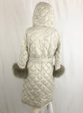 S Max Mara Quilted Reversible Coat With 2 Belts/Cuffs Size 10