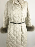 S Max Mara Quilted Reversible Coat With 2 Belts/Cuffs Size 10