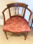 Curved Accent Chair W/Brass Size 31 In. H X 17 In.D X 20.5 W (Two Available- Sold Separately)