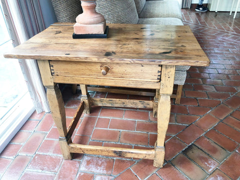 Pine Side Table W/ Drawer Size 28"Hx34"Wx22"D