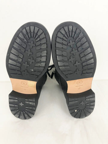 NEW Chanel Quilted Cc Logo Combat Boots Size 37 It (7 Us) – KMK