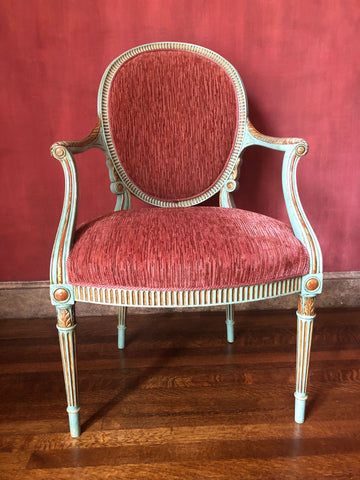 French Country Armchair ( Two Available Sold Separately) Size 38Hx32Lx20