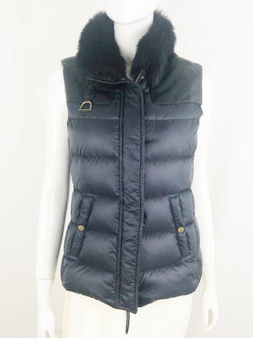 Ralph Lauren Down Vest W/Leather Trim Size 2