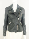 NEW Barney's Grey Leather Jacket Size S