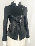 Anne Fontaine Leather Side Zip Coat Size 38 Fr (S/6 Us)