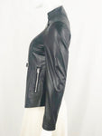Anne Fontaine Leather Side Zip Coat Size 38 Fr (S/6 Us)