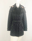 Burberry Brit Quilted Belted Coat Size Xs