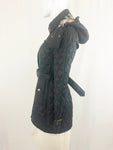 Burberry Brit Quilted Belted Coat Size Xs