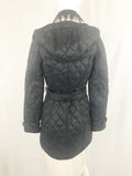 Burberry Brit Quilted Belted Coat Size Xs