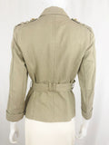 Balmain Cotton Blend Belted Jacket Size 38 Fr (S/6 Us)