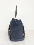 Valentino Garavani Blue Rockstud Medium Tote W/Strap