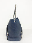 Valentino Garavani Blue Rockstud Medium Tote W/Strap