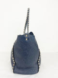 Valentino Garavani Blue Rockstud Medium Tote W/Strap