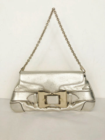 Gucci Gold Queen Bow Chain Clutch Bag