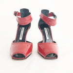 Manolo Blahnik Patent Peep-Toe Pumps Size6.5