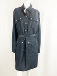Leather Trim Denim Dress Size 8