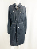 Leather Trim Denim Dress Size 8