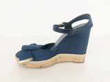 Tory Burch Blue Wedge Sandal Size 7