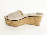 Suede Wedge Mules Size 7.5