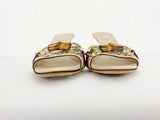Gucci Floral Bamboo Mules Size 38.5 It (8.5 Us)