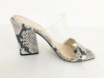 NEW Snakeskin And PVC Mule Size 7.5
