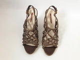 Prada Lattice Wedge Sandal Size38.5 It (8.5 Us)