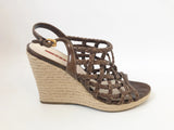 Prada Lattice Wedge Sandal Size38.5 It (8.5 Us)