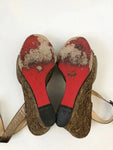 Christian Louboutin Wedge Sandal Size 37 It (7 Us)