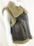 NEW Sandro Shearling Leather Vest Designer Size Small