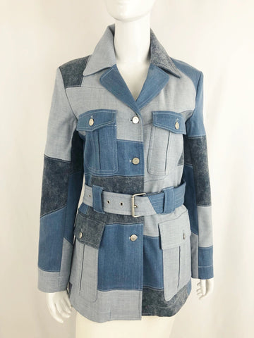 NEW Stella McCartney Denim Patchwork Jacket Size S