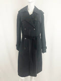 Moschino Black Belted Trench Coat Size 12