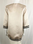 D. Exterior Satin Bomber Coat Size M