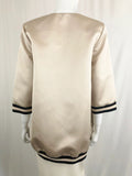 D. Exterior Satin Bomber Coat Size M