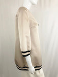 D. Exterior Satin Bomber Coat Size M