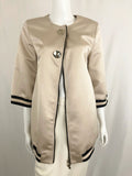 D. Exterior Satin Bomber Coat Size M