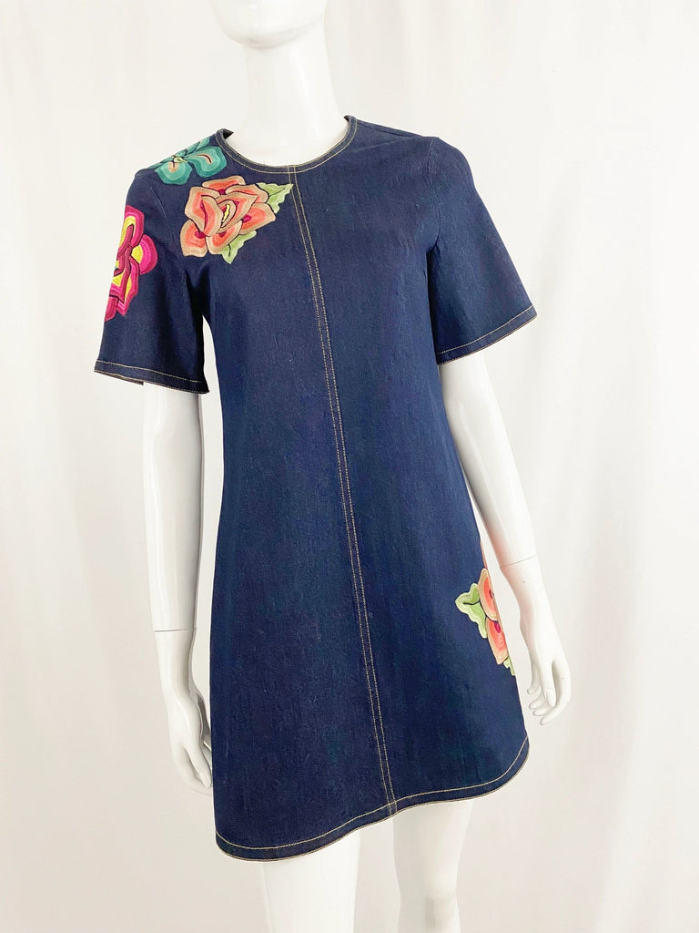 cinq a sept denim dress Cinq a Sept Denim Floral Dress Size 2 – KMK Luxury Consignment