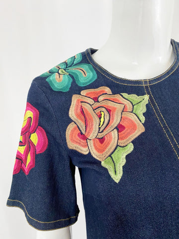 Cinq a Sept Denim Floral Dress Size 2 – KMK Luxury Consignment